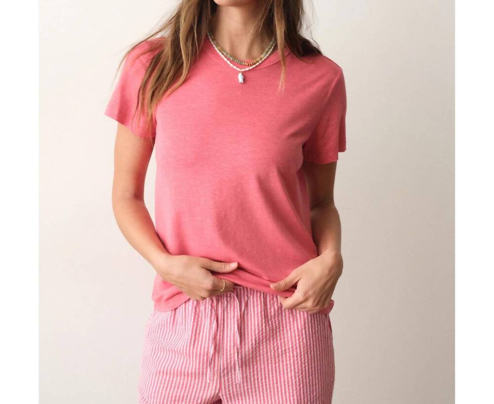 NEW MARINE LAYER short sleeve tried & true crew tee in washed red
